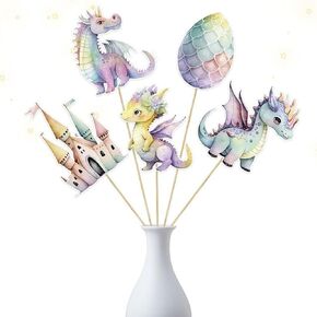 5 Pcs Large Dragons Centerpieces for Kids | Baby Shower, Dragon Birthday Party Supplies | Dragons Table Decorations