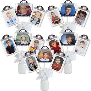 Big Dot of Happiness Batter Up - Baseball - Baby Shower or Birthday Party Picture Centerpiece Sticks - Photo Table Toppers - 15 Pieces