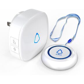 METAK Caregiver Pager Wireless Call Button for Elderly/Senior at Home, 3 Receiver + 3 Button, 1500FT 58 Ringtones Medical Life Alert System for Patients, Disabled, Nurses, Emergency Assistance, White