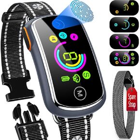 Bark Collar for Large Dog, KFGUH Professional Bark Collar for Large Medium Dogs, Smart Dog Bark Collar with Adjustable Beep Vibration Shock and Sensitivity with Replacement Strap