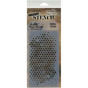 Stampers مجهول THS-002 Tim Holtz Stency ، 4.125 × 8.5 بوصة ، فقاعة