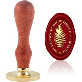 1pc fern ورقة الشمع ختم ختم خمر ختم ختم نبات الشمع الهدية لعيد الميلاد 20 × 30 مم من النحاس النحاس القابل للإزالة