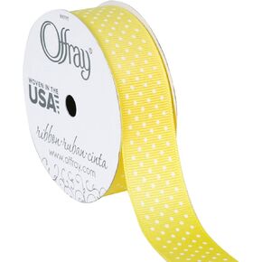 Offray, Red Grosgrain Swissdot Craft Ribbon, 7/8-Inch, 7/8 Inch x 9 Feet