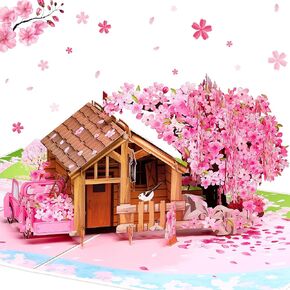 Taling Cherry Blossom Mother Card Card Popping Women Wirdminies Anniversary 3D Flower Getering Card لأمها زوجة زوجة صديقتها مع مظروف وملاحظة Tag Valentine's 9 "× 6.3"