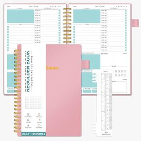 Daily Weekly Planner غير مؤرخ ، مخطط الجدول اليومي للقيام بمدفأة قائمة ، مجلة إنتاجية مخطط أكاديمي شهريًا ومجلة أجندات من أجل Man & Women ، ملزمة مزدوجة ، تغطية مرنة ، جيب ، حلقة القلم ، 4 شهرية 120 يومًا (5.5 "× 8.5"