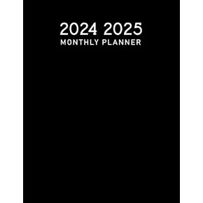 2024-2025 Monthly Planner: Large Two 2 Year Agenda Organizer Diary - 24 Months Calendar - Black Cover