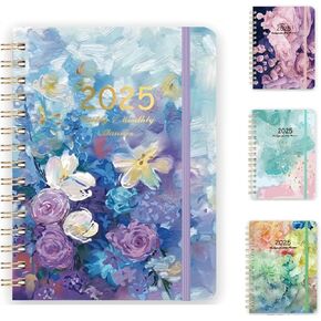 2025 Planner - Jan. 2025 - December 2025 التقويم المخطط الأسبوعي والشهري ، مع 16 نوعًا من الملصقات (8.4 × 6.1 بوصة) مخطط مدرسي ومدرسة مع ملزمة مزدوجة وسلك غلاف (Mint Green)