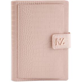 Nzitelli Leather Plannner Binder - منظم من الجلد النباتي مع حامل القلم ، فتحات بطاقة الائتمان ، فتحة هوية الصورة وجيوب التخزين - منظم شخصي للسفر والعمل والاستخدام الشخصي