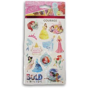 Princess Glitter Stickers for Kids - 4 Sheets - Mulan, Ariel, Jasmine, Belle, Cinderella, and More