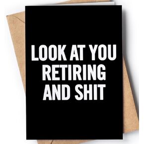 Retirement Card - Retirement Cards for Women - Retirement Card for Men - Funny Retirement Cards - Coworker Leaving Card - Goodbye Card - Happy Retirement Card - Look At You Retiring