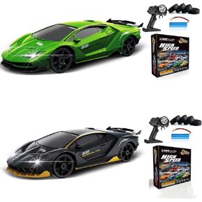 2PCS RC DRIFT CAR 1:24 سيارة التحكم عن بُعد سيارة 4WD 15km/H سيارة رياضية عالية السرعة مع LED LIDE RC CARS CARS للأطفال