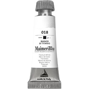 Maimeriblu 12ml أحادي الصبغ الطلاء المائي - التيتانيوم أبيض PW5 الطلاء المائي الاحترافي - أنبوب الطلاء المائي الخفيف والشفاف للفنانين