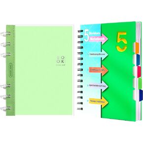 CAGIE 5 دفتر ملاحظات و DISSBOUND NOTERS - 2 Pack ، حكمت الكلية دفتر A5 للمدرسة ، العمل