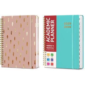 Taja Lined Spiral Journal Notebook and Academic Planner 2025-2026