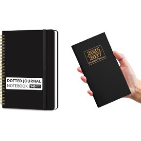 Taja Dotted Spiral Journal Notebook and T031-25.7-27.6-Black