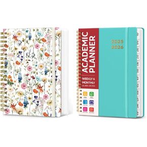 Taja Lined Spiral Notebook and Academic Planner 2025-2026