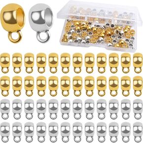 100pcs tibetan bail beads beads alloy alloy redelle Spacer Beads Bail Beads Hanger Dangle Monnsitors with a box for european carm make monders upplies ، اثنين من الألوان
