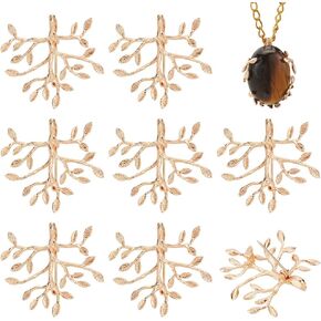 NBeads 8 PCS شكل فرع الفراغات الشق ، مصنوعة يدويا حبة الملاذات صينية الحافة ، فرع بروش حبات المعادن لصنع المجوهرات القلادة.