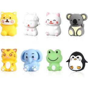 8pcs 3D Silicone Bocal Beads for Ambens ، حبات السيليكون الملونة ، حبات بؤرية ملونة لـ DIY Craft Garland Keychain Netclace Neckleace Mewer
