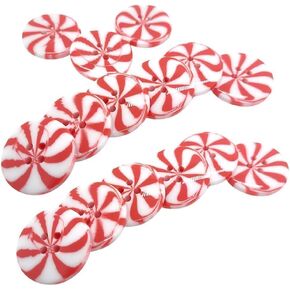 10Pcs Resin Christmas Buttons, Red White Buttons Xmas Sewing Buttons, Round Sewing Buttons Craft Decorative Buttons for Clothing