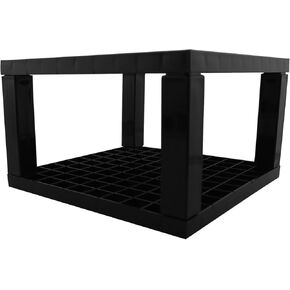 LQ Industrial 14.5x14.5x9cm حامل القلم حامل القلم القابل للإزالة من البلاستيك الأسود 96 ثقوبًا