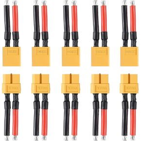 Diann 5 Pairs XT60 موصل أنثى وذكور مع سلك سيليكون 12AWG لـ RC Lipo Battery Cable Drone