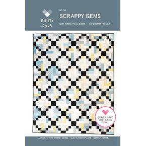 Scrappy GEMS Aund Pattern by Quilty Love ، رقم 148 ، من سلسلة Stash Buster ، وخيارات الحجم 5 ، ونمط لحاف الأيرلندي الصديق للخردة
