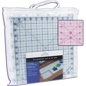 تتضمن مجموعة Puzzlemat 24 "× 36" القطع الدوارة - قطعًا من 6 - 12 "× 12" وحالة حمل. مثالي ل Quilter أثناء التنقل! ++ Bonus Free 4 "× 4" مسطرة أكريليك ، بقيمة 5.99 دولار ++