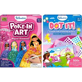 Poke Skillmatics Poke in Art Magical Magical Princess & Dot It Unicorns & Princesses Bundle ، No Mess Art for Kids ، نشاط إبداعي DIY ، هدايا للأولاد والبنات الذين تتراوح أعمارهم بين 3 ، 4 ، 5 ، 6 ، 7 ، 8 ، 9