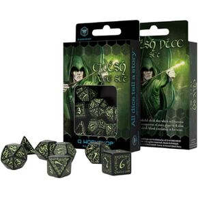 Elvish Dice Black/Glow-in-the-Dark (7) لعبة لوح