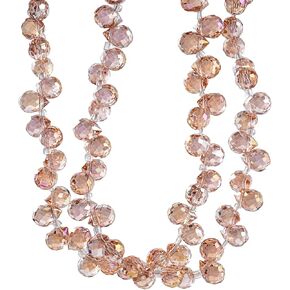Teardrop Glass Crystal Beads for Jewelry Making,AB Colour Faceted Vertical Hole Shape Loose Spacer Beads Assortment for DIY Bracelet Necklace (AB, 5x7mm),Topaz (Colorful)