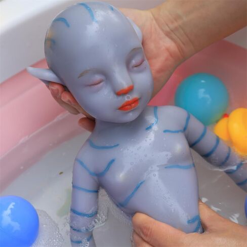 18.5 "كامل السيليكون تولد دمية طفل دمية زرقاء بوب ، لينة البلاتين سائل سائل الصورة الرمزية ، وليس جوفاء فينلي ، صبي الأصلع in Kuwait