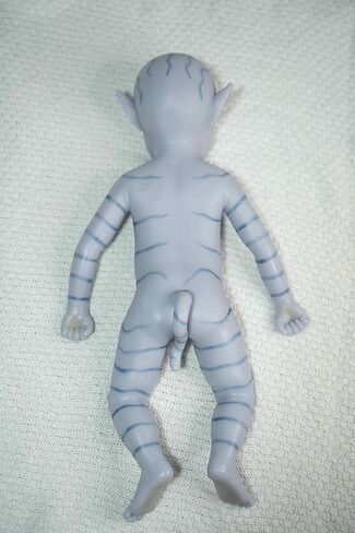 18.5 "كامل السيليكون تولد دمية طفل دمية زرقاء بوب ، لينة البلاتين سائل سائل الصورة الرمزية ، وليس جوفاء فينلي ، صبي الأصلع in Kuwait