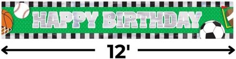 Foil Banner - 12' (Pack Of 1) - Perfect Celebration Decor For Birthday Parties & Celebrations, All Star Birthday, Green in Saudi Arabia