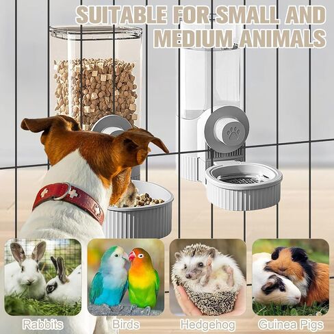 Rabbit Heated Water Bottle 500ml Bunny Hanging Water Fountain Automatic Guinea Pig Water Dispenser No Leak Drinking Feeder for Bunny Chinchilla Hamsters Cat Dog Small Animals (Grey, 500ml) in Kuwait