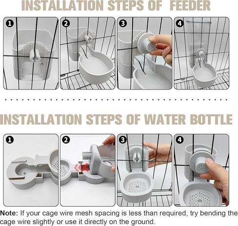 Rabbit Heated Water Bottle 500ml Bunny Hanging Water Fountain Automatic Guinea Pig Water Dispenser No Leak Drinking Feeder for Bunny Chinchilla Hamsters Cat Dog Small Animals (Grey, 500ml) in Kuwait