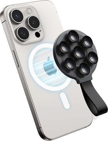 حامل هاتف بكأس شفط مغناطيسي من JOYROOM، جراب هاتف بالشفط من السيليكون، حامل حامل لـ MagSafe، حامل هاتف دش بمرآة بدون استخدام اليدين يناسب iPhone 15 Pro Max، TikTok Creator|مقاطع الفيديو|صور شخصية in Kuwait