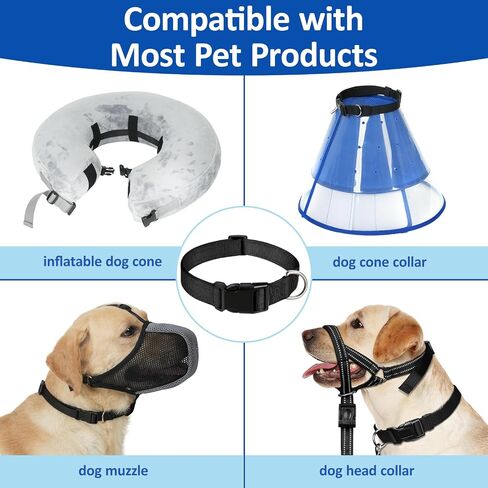 BARKLESS 4 Pcs Dog Collars, Pack of 4 Thin Collar Specifically for Dog Recovery Collar, Dog Muzzle, Headcollars, Soft and Lightweight Collar for Small Medium Large Dogs in Saudi Arabia