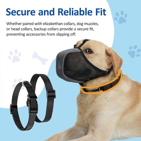 BARKLESS 4 Pcs Dog Collars, Pack of 4 Thin Collar Specifically for Dog Recovery Collar, Dog Muzzle, Headcollars, Soft and Lightweight Collar for Small Medium Large Dogs in Saudi Arabia