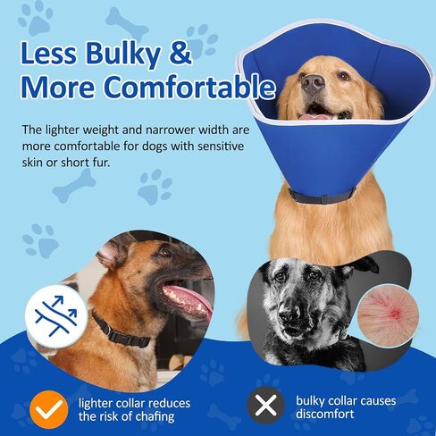 BARKLESS 4 Pcs Dog Collars, Pack of 4 Thin Collar Specifically for Dog Recovery Collar, Dog Muzzle, Headcollars, Soft and Lightweight Collar for Small Medium Large Dogs in Saudi Arabia