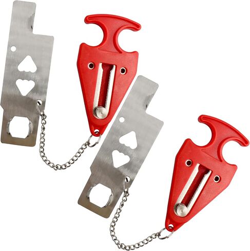 2 Pcs Portable Door Lock for Home, Hotel, and Travel,Universal Travel Lock for Added Privacy and Security,Red in Saudi Arabia
