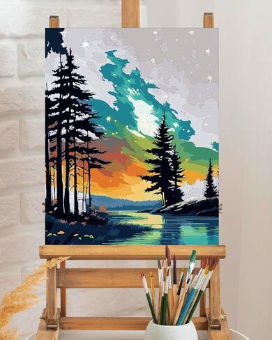 TOCARE 2 Pack Paint by Numbers Kit for Adults,16x20inch Beach Sunset Paint by Number Canvas, Adult Paint by Number Kits Love Heart in Kuwait