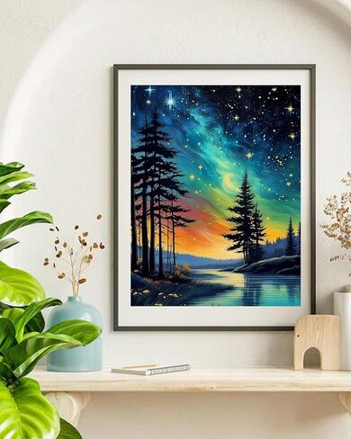 TOCARE 2 Pack Paint by Numbers Kit for Adults,16x20inch Beach Sunset Paint by Number Canvas, Adult Paint by Number Kits Love Heart in Kuwait