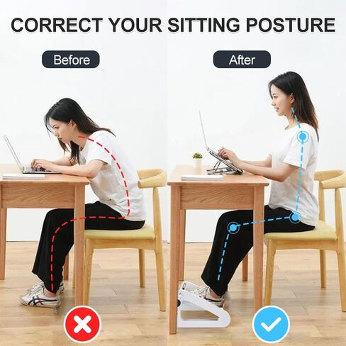 Foot Rest for Under Desk at Work - Six Heights Adjustable Under Desk Footrest - Ergonomic Foot Stools for Under Office Desk - Desk Foot Rest with Massage Rollers - Leg Rest for Chair (Black) in Kuwait