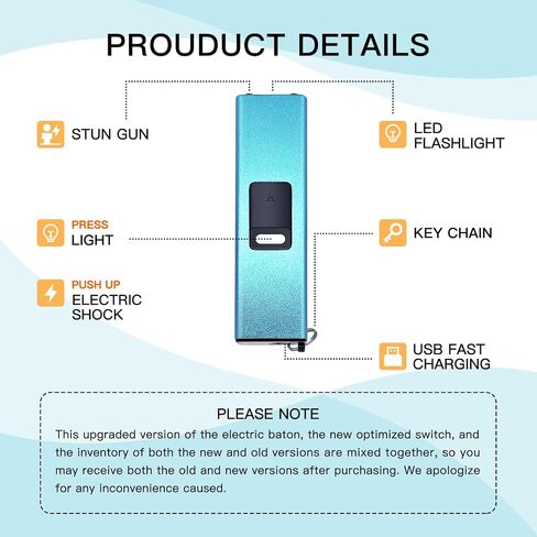 REAX Stun Gun Keychain for Women Self Defense Mini Stun Gun for Women Stun Gun USB Rechargeable with LED Flashlight Power Volt Micro in Kuwait