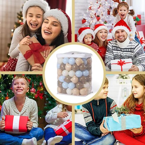 GOGOSO Bear Ball Pit Balls Shapes BPA Free Plastic Play Balls Crush Proof Kids Toddlers Baby Pastel Pelotas Toy Shaped Giant Friendship Bracelet, 2.15inch 100pcs, Coffee Pink in Kuwait