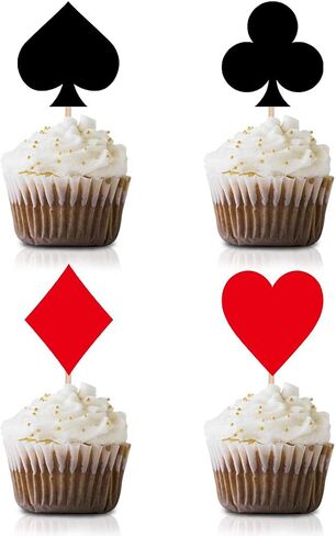 Casino Las Vegas party Cupcake Topper Picks, 24-Pack Poker Party Supply Decorations in Saudi Arabia