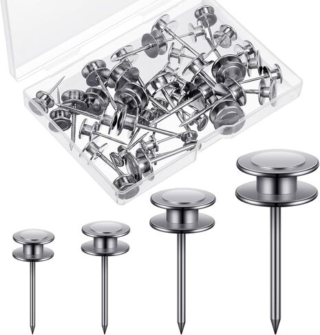 Ferraycle 40 Piece Double Headed Picture Hangers Nails 4 Size Long Thumb Tacks for Wall Hanging Decorative Nails Push Pins Picture Hooks for Drywall Photo Decor, 10/20/ 30/ 50lb(Red Antique) in Saudi Arabia