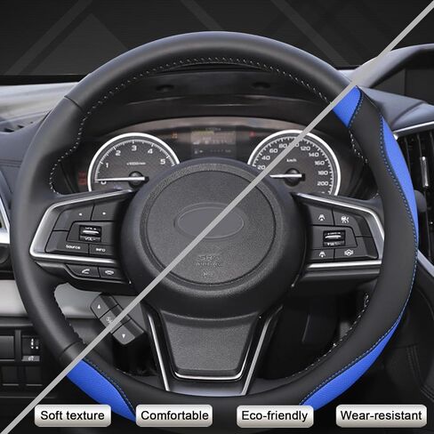 West Llama Customized Auto Car Steering Wheel Cover for Subaru Forester,Outback,Crosstrek,Impreza,Legacy,14.5-15 inch (Diamond Quilted-Black+Red-Standard Size) in Kuwait