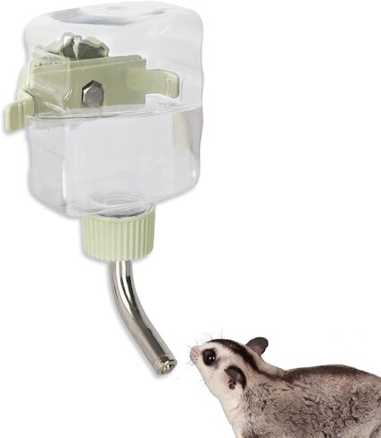 Hanging Water Bottle for Pets, Sugar Glider Cage Accessories Plastic Water Bowl, Drinking Dispenser for Hamster, Hedgehog, Squirrel, Chinchillas, Chew-Proof Pet Supplies (Green, S) in Saudi Arabia
